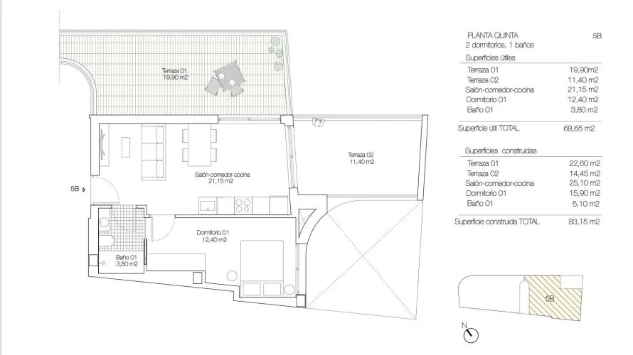 1 bedroom penthouse for sale, Torrevieja, Spain No. 121 № 1